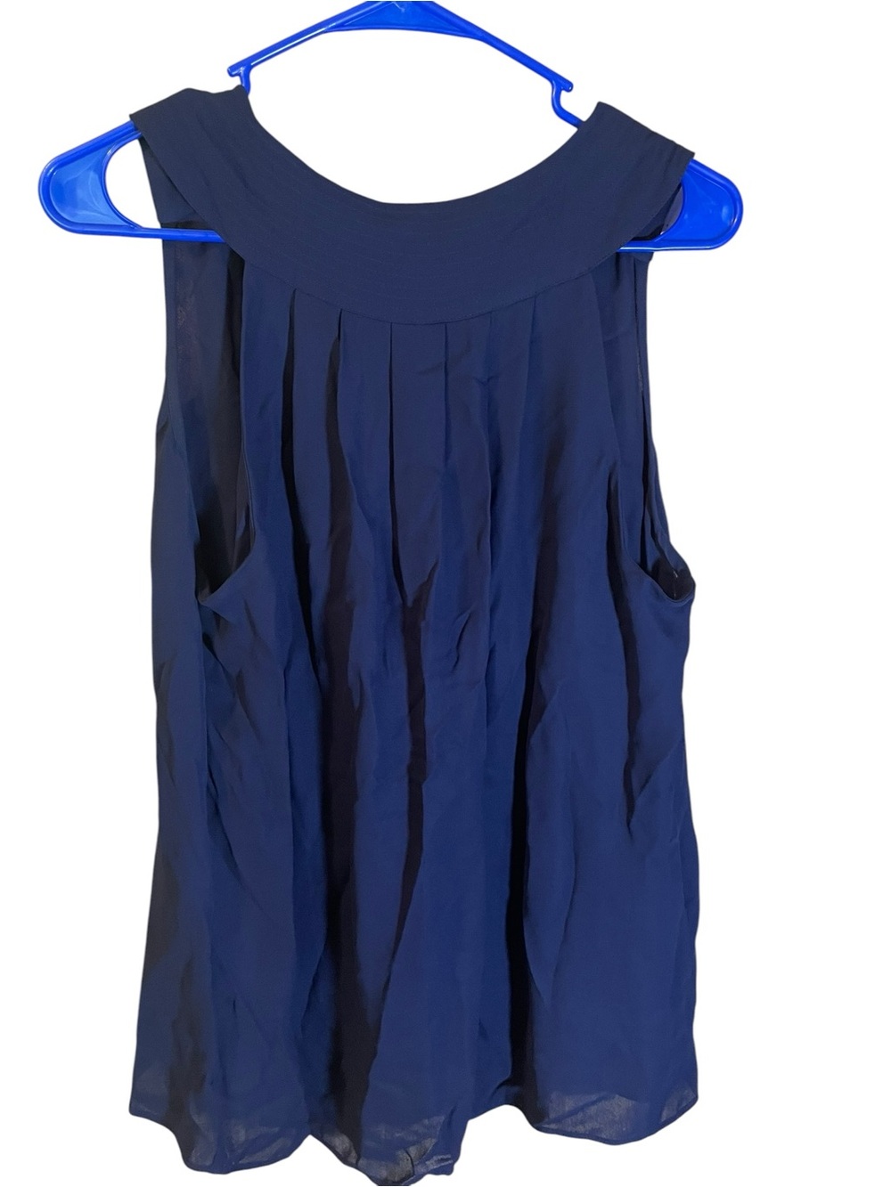 J. Crew Navy Sleeveless V-Neck Chiffon Top - Picture 3 of 3